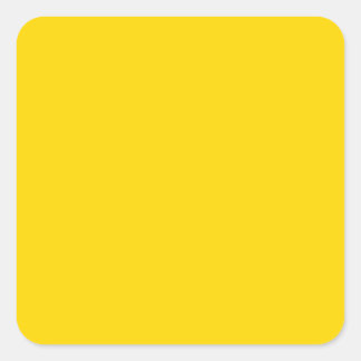 Trendy Solid Bright Yellow Fashionable Background Square Sticker