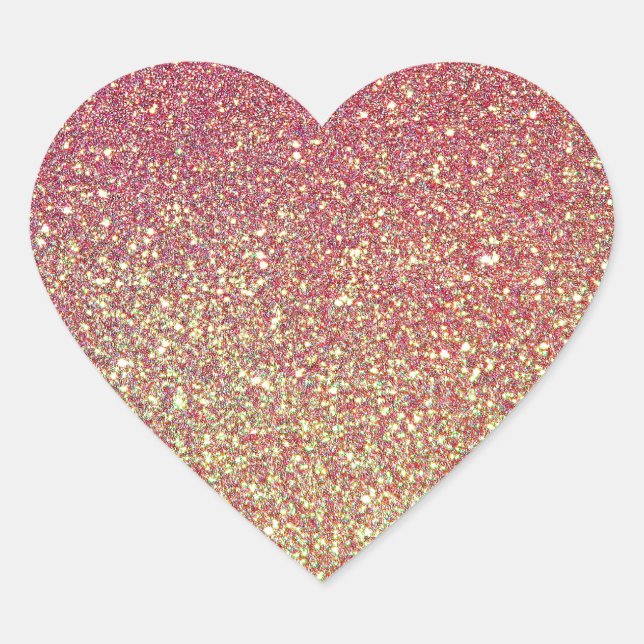 Trendy Sparkle Glitter Pattern Heart Sticker (Front)