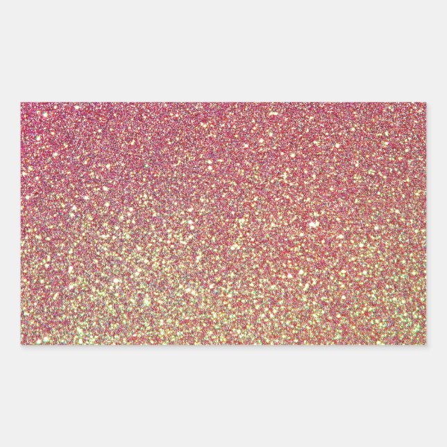 Trendy Sparkle Glitter Pattern Rectangular Sticker (Front)