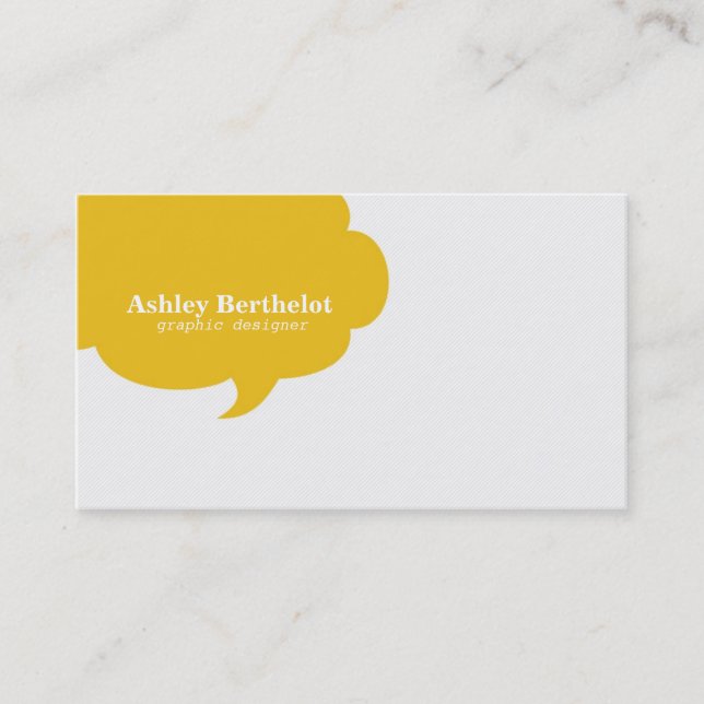 Trendy Speech Bubble Business Card (Front)