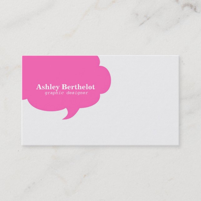 Trendy Speech Bubble Business Card (Front)
