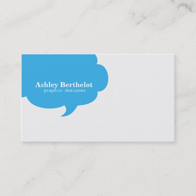 Trendy Speech Bubble Business Card (Front)
