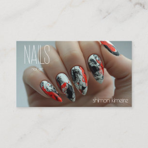 Trendy Splatter Paint Nail Art Manicurist Loyalty Business Card