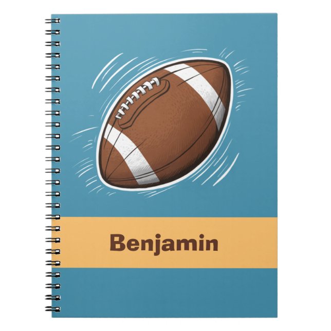 Trendy Sport Boy American Football Personalised  Notebook (Front)