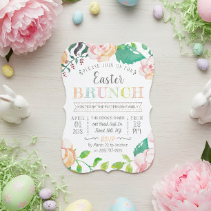 Trendy Spring Floral Easter Brunch Invitation