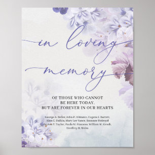 Trendy spring purple dusty blue In Loving Memory Poster