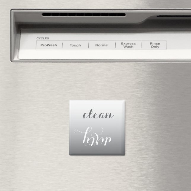 Trendy Steel Grey Clean or Dirty Dishwasher Magnet (In Situ (Dishwasher))