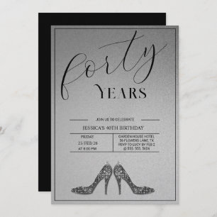 Trendy Stiletto's Modern 40th Birthday Invitation
