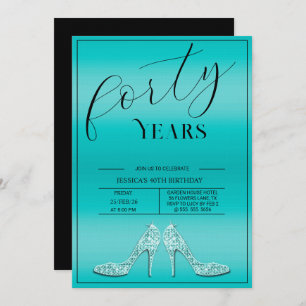 Trendy Stiletto's Modern Feminine 40th Birthday Invitation