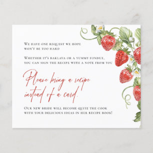 Trendy Strawberry Bridal Recipe Request Card
