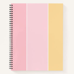 Trendy Striped Pastel Colours Pink Vanilla Yellow Notebook