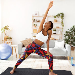 Trendy striped triangles leggings