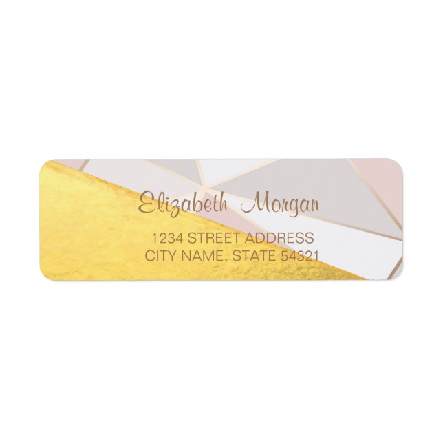 Trendy Stripes ,Gold   Address Label (Front)
