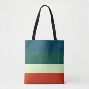 Trendy Stripes Pattern Personalised Tote Bag