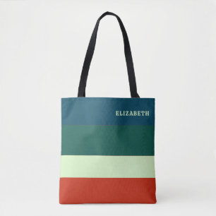 Trendy Stripes Pattern Personalised Tote Bag