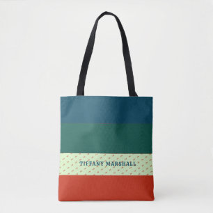 Trendy Stripes Pattern Personalised Tote Bag