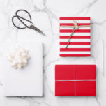 Trendy Stripes Red and White Solid Colour Wrapping Paper Sheet<br><div class="desc">A modern trio of solid red,  white and stripes wrapping paper sheets. A compliment to your gifts for any special occasion,  event or holiday season.</div>
