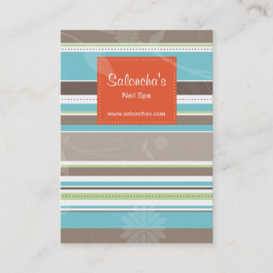 Trendy Stripes Salon Business Card Orange