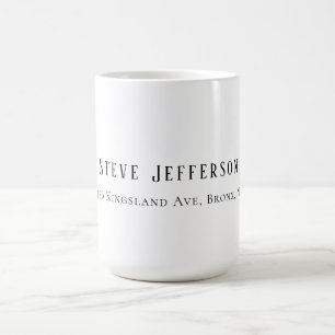 Trendy Style Elegant Minimalist Plain Black White Coffee Mug