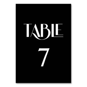 Trendy Style Elegant Modern Black and White Table Number