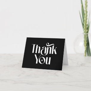 Trendy Style Elegant Modern Black and White Thank You Card
