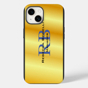 Trendy Style Monogram Minimalist Plain Gold Colour iPhone 14 Case