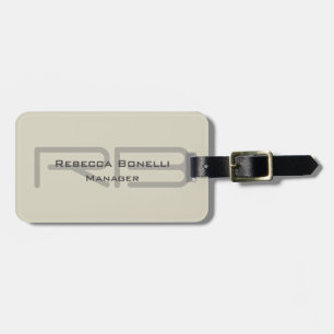 Trendy Style Monogram Minimalist Plain Simple Luggage Tag