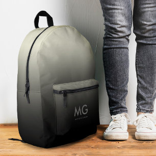 Trendy Stylish Black Grey Ombre Printed Backpack