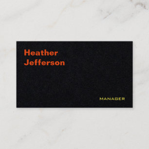 Trendy Stylish Black Modern Plain Minimalist Business Card