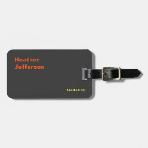 Trendy Stylish Black Modern Plain Minimalist Luggage Tag