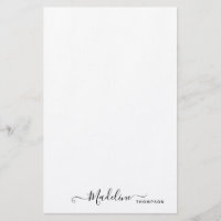 Trendy Stylish Black Script Typography Stationery