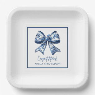 Trendy Stylish Bow Graduation Party Paper Plate
