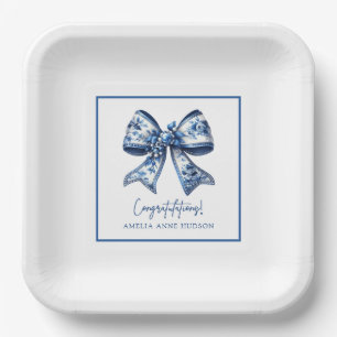 Trendy Stylish Bow Graduation Party Paper Plate