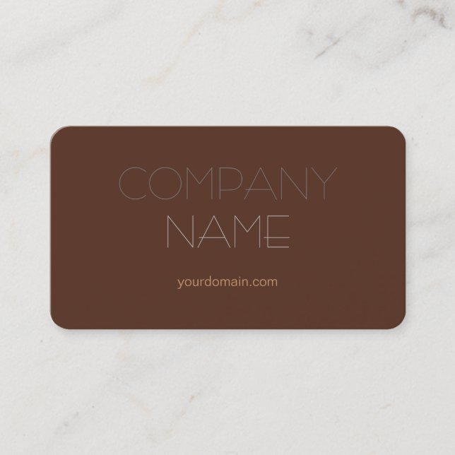 Trendy Stylish Brown Company Name Business Card (Front)