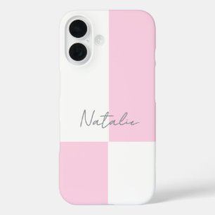 Trendy Stylish Colour Block Chic Personalised iPhone 16 Case