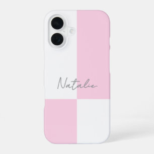 Trendy Stylish Colour Block Chic Personalised iPhone 16 Case