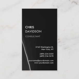 Trendy Stylish Dark Grey Wave Business Card