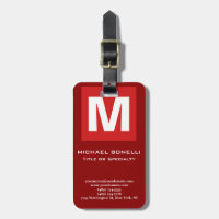 Trendy stylish dark red white monogram classical