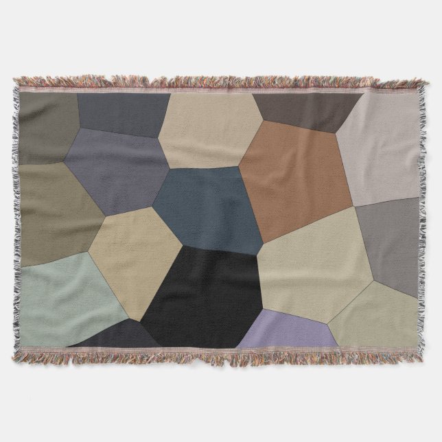 Trendy Stylish Earth Toned Cool Pattern Throw Blanket (Front)