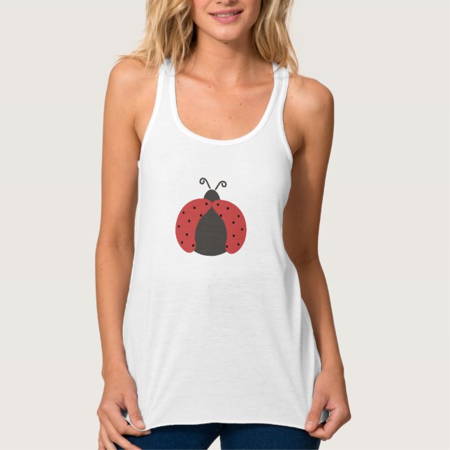 Trendy stylish girly fun ladybug singlet (Front)