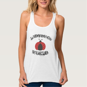Trendy stylish girly fun ladybug world singlet