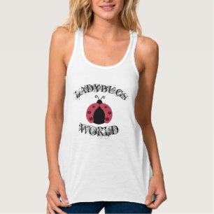 Trendy stylish girly fun ladybug world singlet