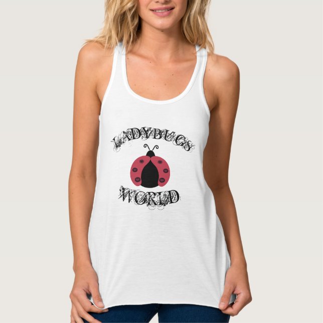 Trendy stylish girly fun ladybug world singlet (Front)