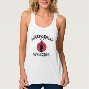 Trendy stylish girly fun ladybug world singlet