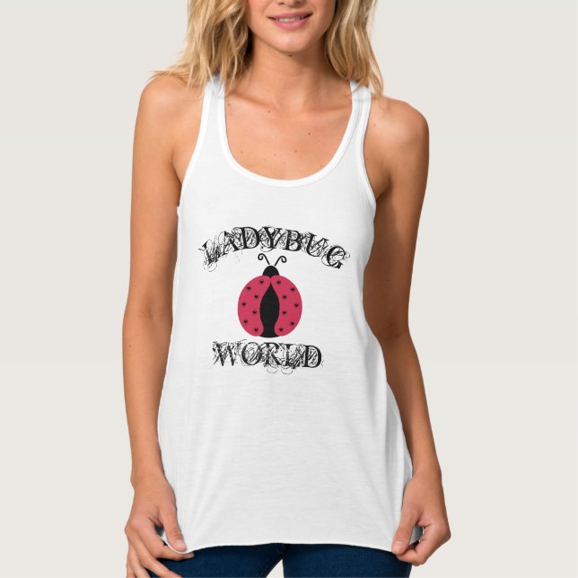 Trendy stylish girly fun ladybug world singlet (Front)