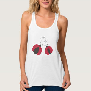 Trendy stylish girly fun ladybugs in love singlet