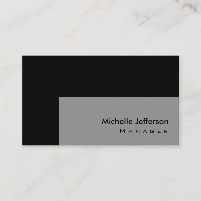 Trendy Stylish Grey Black Business Card (Front)