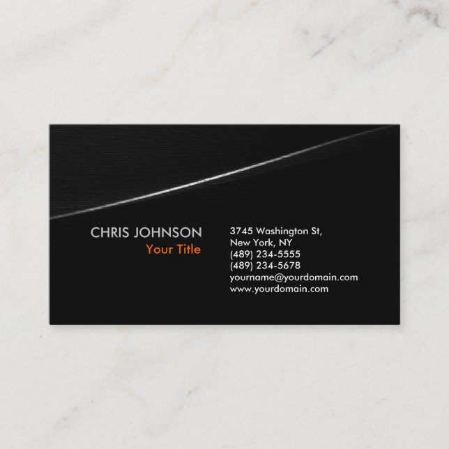 Trendy Stylish Grey Black Wave Business Card (Front)