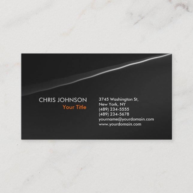 Trendy Stylish Grey Wave Pattern Business Card (Front)