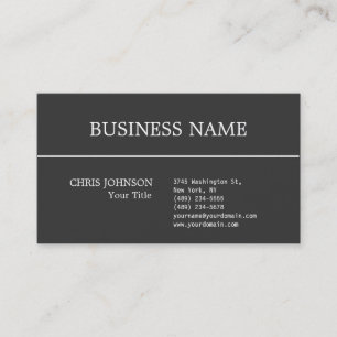 Trendy Stylish Grey & White Business Card